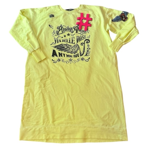 #VDR Viadellerose Streetwear Lime Green Dress with Patch Graphic, One Size - Picture 1 of 7